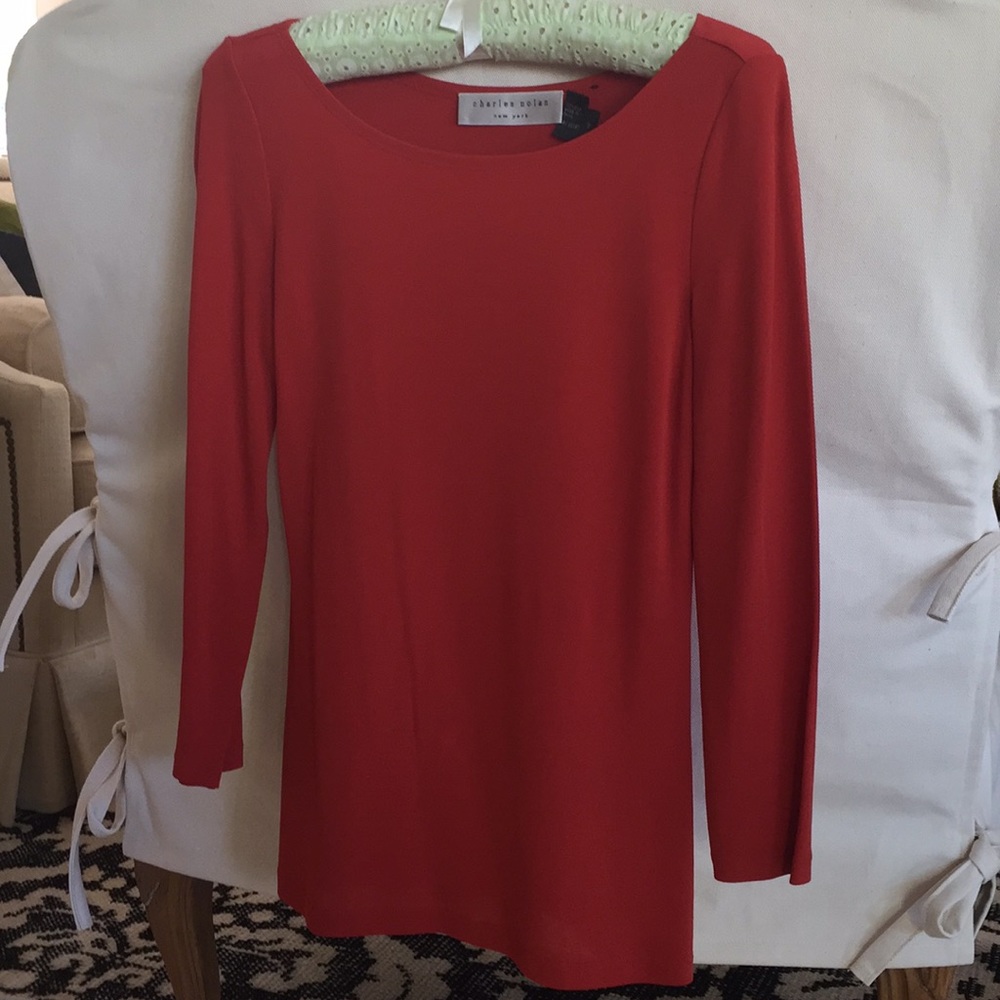 Charles Nolan Burnt Orange Silk top